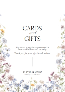 D002 Card Gift Sign 5x7: Boho Wildflower Wedding Invitation BUNDLE
