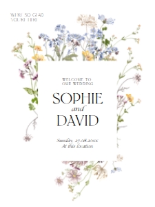 D002 Welcome Sign Vertical 18x24: Boho Wildflower Wedding Invitation BUNDLE