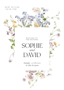 D002 Welcome Sign Vertical A1: Boho Wildflower Wedding Invitation BUNDLE