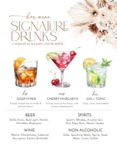 D011 Signature Drink Sign 16x20: D011 Wedding Signage Bundles
