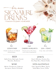 D011 Signature Drink Sign 11x14: D011 Wedding Signage Bundles