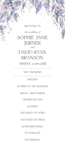 D014 Wedding Program 4x9: D014 Wedding Program