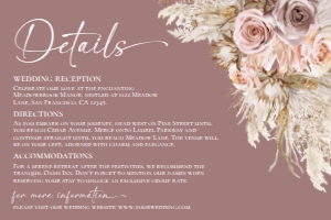 D012 Detail Card Horizontal 6x4: D012 Wedding Suite