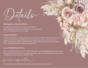 D012 Detail Card Horizontal 5.5x4.25: D012 Wedding Suite