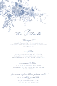 D015 Detail Card Vertical 4x6: D015 Wedding Suite