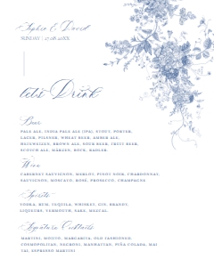D015 Bar Menu Sign 8x10: D015 Wedding Signage Bundle