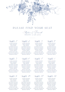 D015 Seating Chart Vertical A1: D015 Seating Chart Sign