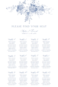 D015 Seating Chart Vertical 24x36: D015 Seating Chart Sign