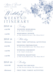 D015 Wedding Itinerary: D015 Wedding Bundle