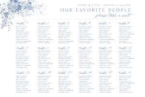 D015 Seating Chart Horizontal 36x24: D015 Seating Chart Sign