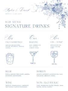 D015 Signature Drink Sign 18x24: D015 Wedding Signage Bundle