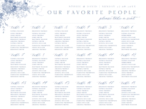 D015 Seating Chart Horizontal 24x18: D015 Seating Chart Sign