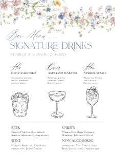 D006 Signature Drink Sign 18x24: D006 Signature Drink Sign