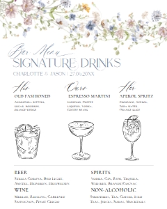 D006 Signature Drink Sign 16x20: D006 Signature Drink Sign