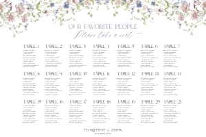 D006 Seating Chart Horizontal 36x24: D006 Signage Bundle