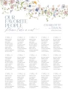 D006 Seating Chart Vertical 18x24: D006 Signage Bundle