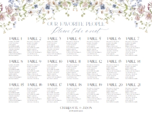 D006 Seating Chart Horizontal 24x18: D006 Signage Bundle