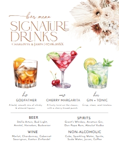D011 Signature Drink Sign 8x10: D011 Wedding Signage Bundles