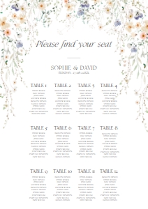 D007 Seating Chart Vertical A2: D007 Seating Chart Sign
