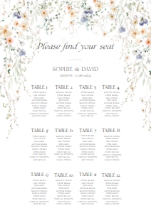 D007 Seating Chart Vertical A1: D007 Seating Chart Sign