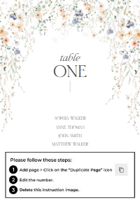 D007 Seating Chart Card 4x6: D007 Seating Chart Card