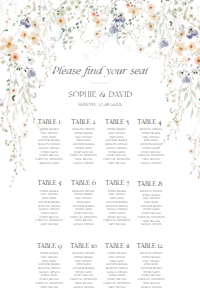 D007 Seating Chart Vertical 24x36: D007 Seating Chart Sign
