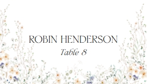D007 Place Card Flat: D007 Menu