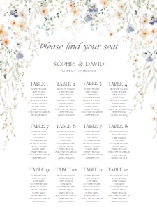 D007 Seating Chart Vertical 18x24: D007 Seating Chart Sign