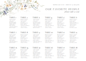 D007 Seating Chart Horizontal A1: D007 Seating Chart Sign