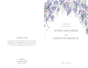 D014 Wedding Program Folded 5.5x8.5: D014 Wedding Program