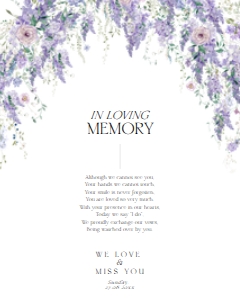D014 In Loving Memory Sign 8x10: D014 Wedding Bundle
