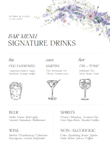 D014 Signature Drink Sign 18x24: D014 Wedding Bundle