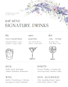 D014 Signature Drink Sign 11x14: D014 Wedding Bundle