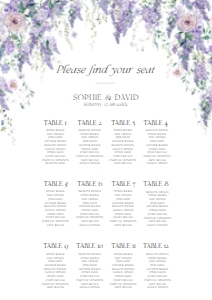 D014 Seating Chart Vertical A2: D014 Wedding Bundle