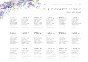 D014 Seating Chart Horizontal A2: D014 Wedding Bundle