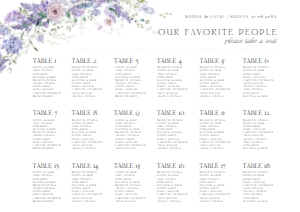 D014 Seating Chart Horizontal A1: D014 Wedding Bundle
