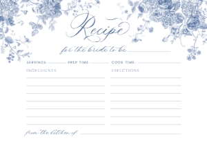 B037 Recipe Card 5x3.5: B037 Bridal Shower Bundle