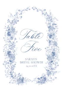 B037 Table Number 5x7: B037 Bridal Shower Bundle