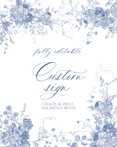 B037 Custom Sign 8x10: B037 Bridal Shower Bundle