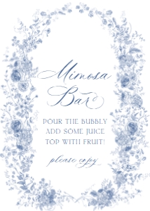 B037 Mimosa Bar Sign 5x7: B037 Bridal Shower Bundle