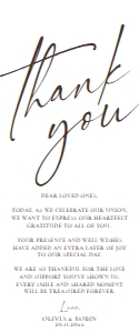 E019 Napkin Thank You Note A 3.75x9: E019 Napkin Thank You Note