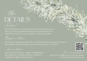 E022 Detail Card Horizontal 5x3.5: E022 Wedding Suite