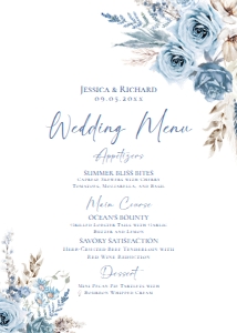 D018 Menu 5x7: D018 Wedding Bundle
