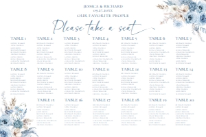 D018 Seating Chart Horizontal 36x24: D018 Signage Bundles