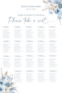 D018 Seating Chart Vertical 24x36: D018 Signage Bundles