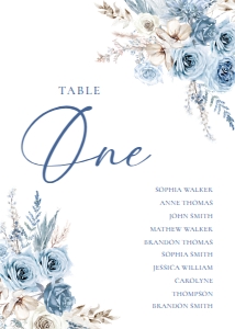 D018 Seating Chart Card 5x7: D018 Signage Bundles