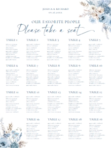 D018 Seating Chart Vertical 18x24: D018 Signage Bundles