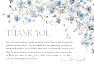 B051 Thank You Card Flat: B051 Bridal Shower Bundle
