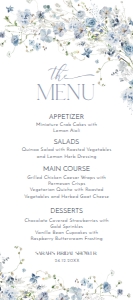 B051 Menu 4x9: B051 Bridal Shower Bundle