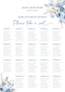 D018 Seating Chart Vertical A2: D018 Signage Bundles